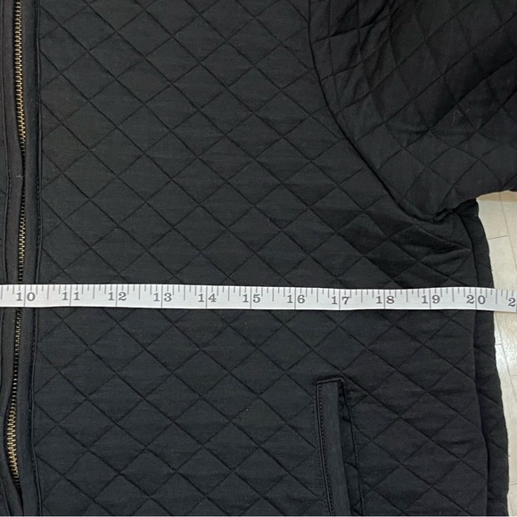 Marine Layer Corbet Black Cropped Quilted Bomber Jacket size Large - Picture 9 of 10